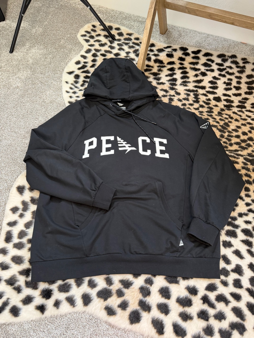 Paper Plane  PEACE Graphic Crewneck Hoodie Men’s Sz 3XL